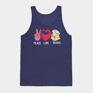 Peace Love books Tank Top